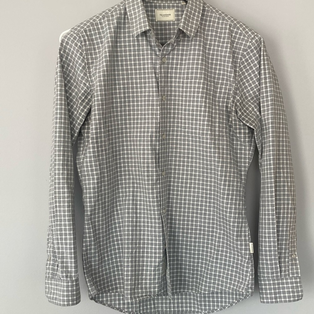 7Diamonds Grey Checkered Button Up